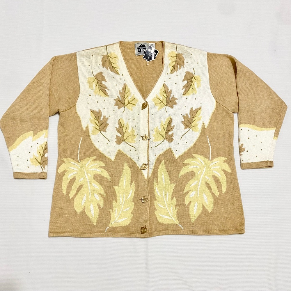 Storybook Knits Fall Leaf Knit Cardigan Sweater